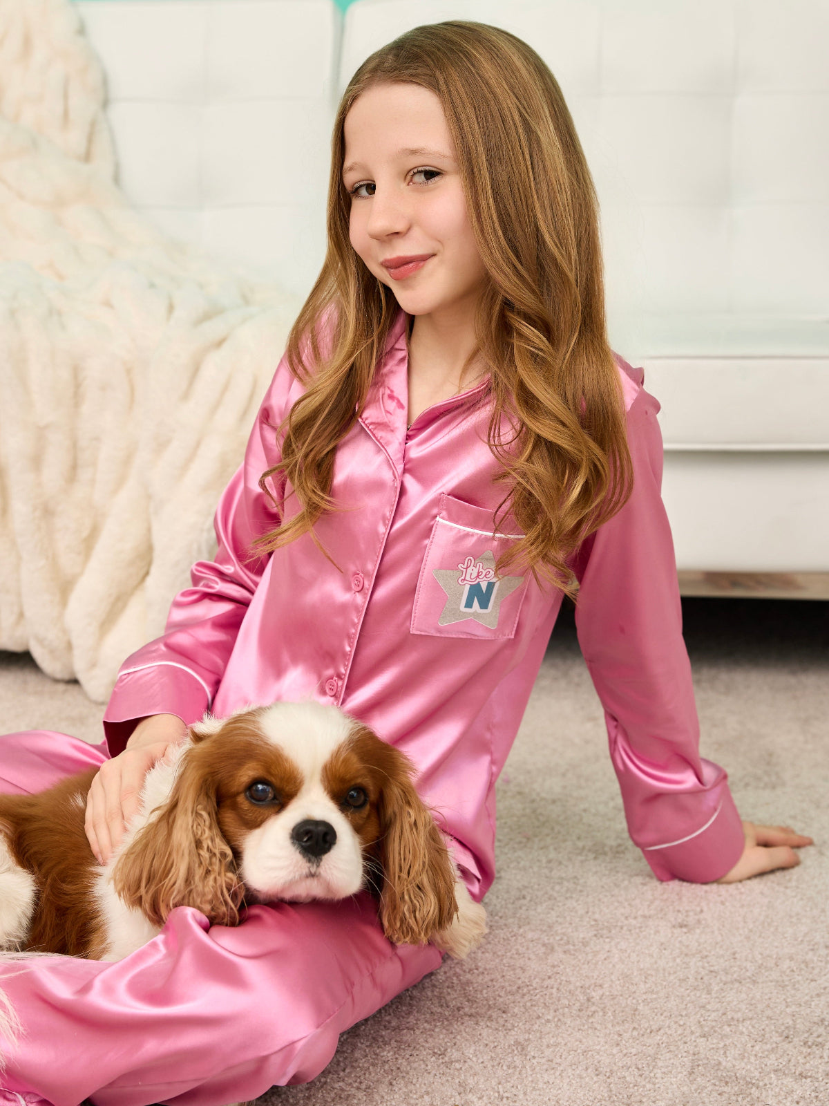Like Nastya Pink Princess Satin Pajama Set